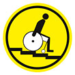 Визуальный предупреждающий знак «Осторожно! Лестница вниз», ДС74 (пленка, 150х150 мм)